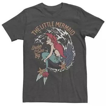 Мужская футболка Disney's The Little Mermaid Ariel Under The Sea '89 Licensed Character, цвет Charcoal Heather