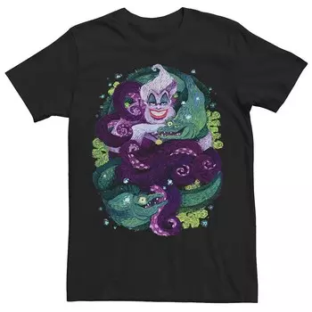 Мужская футболка Disney's The Little Mermaid Ursula с рисунком морской ведьмы, черный