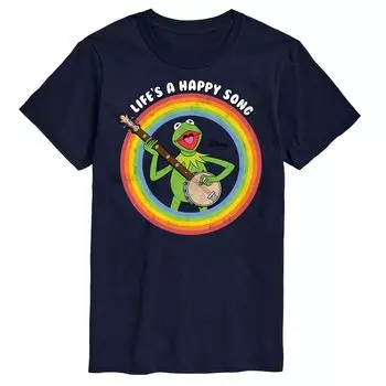 Мужская футболка Disney's The Muppets Lifes A Happy Song, Синяя Licensed Character, синий