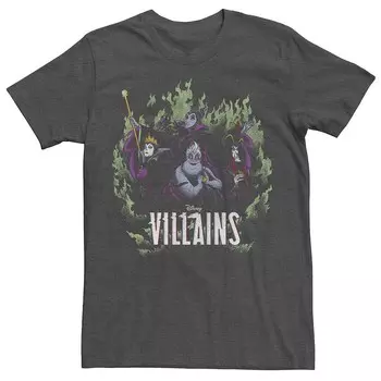 Мужская футболка Disney's Villains Green Flame Group Shot, цвет Charcoal Heather
