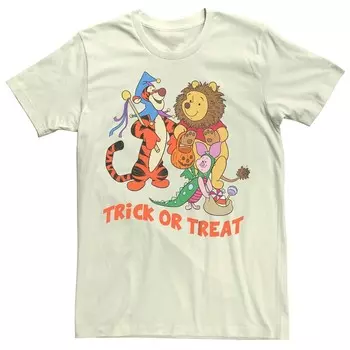 Мужская футболка Disney's Winnie the Pooh Halloween Tigger & Piglet Trick or Treat Licensed Character, цвет Natural