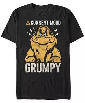 Мужская футболка Disney Snow White Grumpy Dwarf Current Mood, с коротким рукавом Fifth Sun, черный