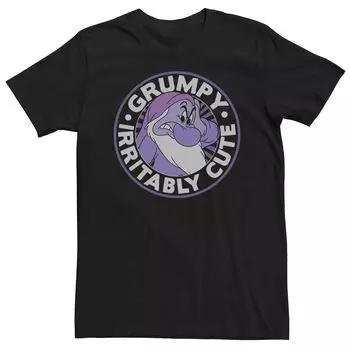 Мужская футболка Disney Snow White Grumpy раздражительно милая Licensed Character