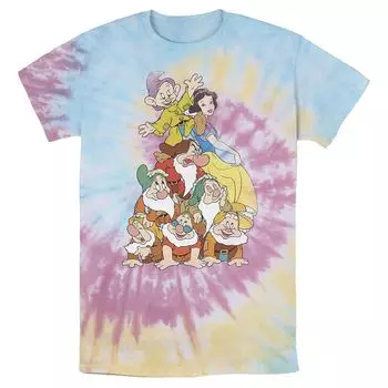 Мужская футболка Disney Snow White Seven Dwarf Stack Bomabrd Wash Licensed Character