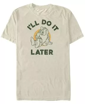 Мужская футболка Disney Snow White Sleepy I'll Do it Later с короткими рукавами Fifth Sun, тан/бежевый