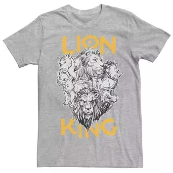Мужская футболка Disney The Lion King Live Action с групповым портретом и портретом Licensed Character