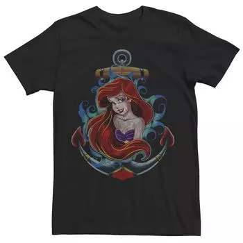 Мужская футболка Disney The Little Mermaid Ariel Anchor Dot Build-Up Portrait