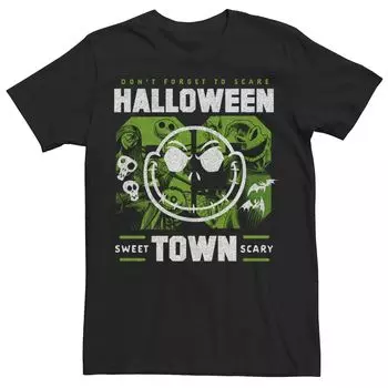 Мужская футболка Disney The Nightmare Before Christmas Halloween Town с коллажем Licensed Character