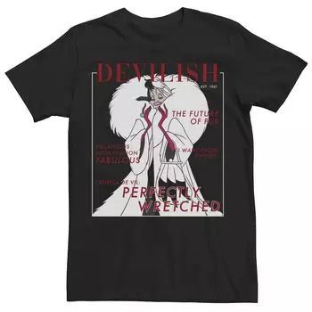 Мужская футболка Disney Villains Halloween Cruella с обложки журнала Licensed Character