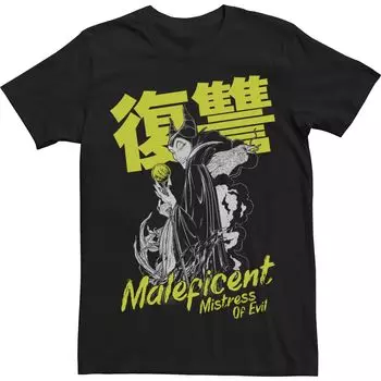 Мужская футболка Disney Villains Maleficent Mistress Of Evil с портретом кандзи Licensed Character