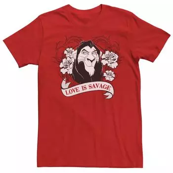 Мужская футболка Disney Villains Valentines Scar Love Is Savage Licensed Character