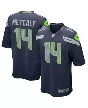 Мужская футболка dk metcalf college navy seattle seahawks game jersey Nike, синий