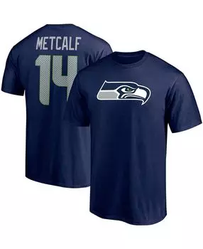 Мужская футболка dk metcalf college navy seattle seahawks с именем и номером игрока Fanatics, синий