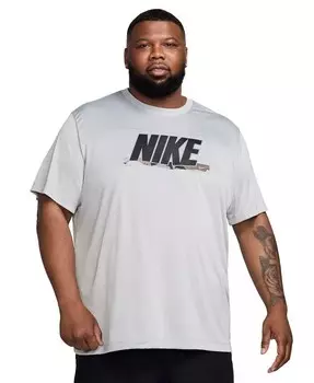 Мужская футболка для фитнеса с логотипом Nike, серый