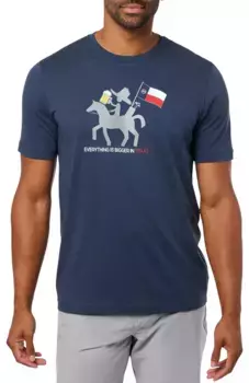Мужская футболка для гольфа TravisMathew Hoot and Hollar 2.0 TX State с графическим изображением, цвет Blue Nights