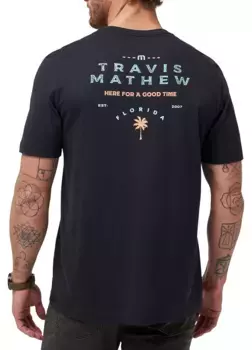 Мужская футболка для гольфа TravisMathew Nautical Nines 2.0 FL State с графическим рисунком, черный