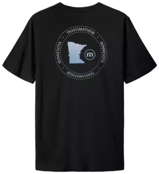 Мужская футболка для гольфа TravisMathew Uff Da 2.0 MN State с графическим рисунком, черный