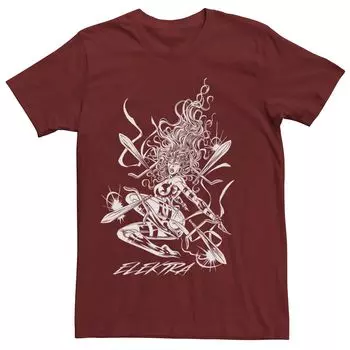 Мужская футболка для метания меча Marvel Elektra Licensed Character