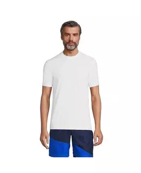 Мужская футболка для плавания с короткими рукавами UPF 50 Рашгард Lands' End