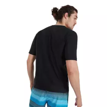 Мужская футболка для плавания с принтом, короткий рукав Speedo, черный