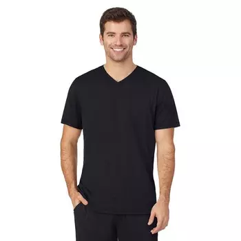 Мужская футболка для сна Cuddl Duds с V-образным вырезом в дальнем инфракрасном диапазоне, черный