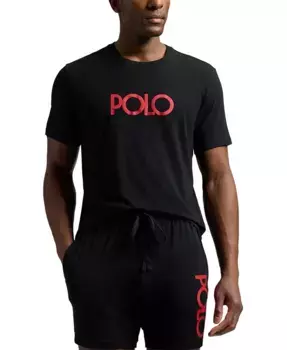 Мужская футболка для сна с логотипом Polo Ralph Lauren, черный