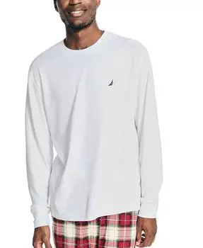 Мужская футболка для сна с вафельным рисунком и длинными рукавами Nautica, белый