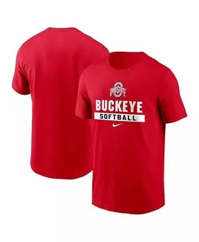 Мужская футболка для софтбола Scarlet Ohio State Buckeyes Nike, красный
