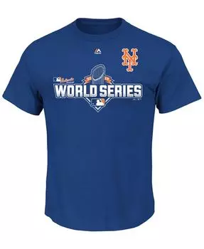 Мужская футболка для участника Мировой серии New York Mets Majestic, синий