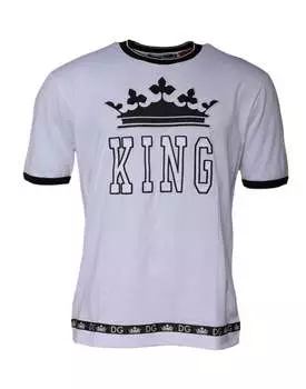 Мужская футболка Dolce & Gabbana Jersey с круглым вырезом и короткими рукавами, черный/белый