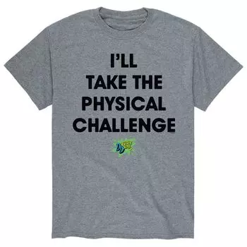 Мужская футболка Double Dare Physical Challenge с большой надписью Licensed Character