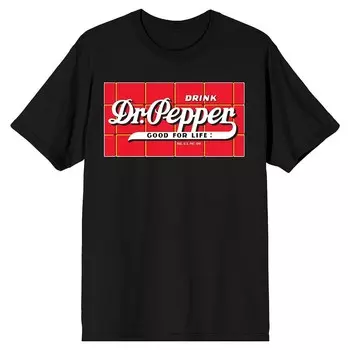 Мужская футболка Dr. Pepper Drink Dr. Pepper с рисунком Licensed Character, черный