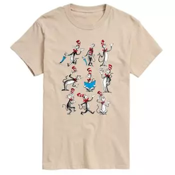 Мужская футболка Dr. Seuss Cat Hat Hat Grid Licensed Character