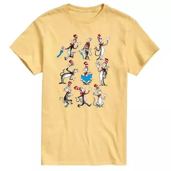 Мужская футболка Dr. Seuss Cat Hat Hat Grid Licensed Character