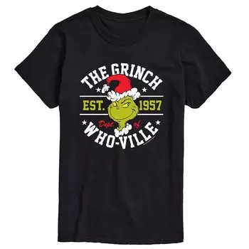 Мужская футболка Dr. Seuss Grinch Dept Of Whoville Licensed Character, черный