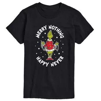Мужская футболка Dr. Seuss Grinch Merry Nothing Happy Never Licensed Character