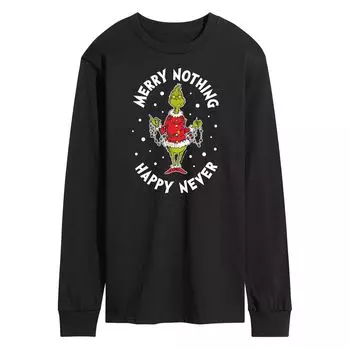 Мужская футболка Dr. Seuss Grinch Merry Nothing Happy Never с длинными рукавами Licensed Character