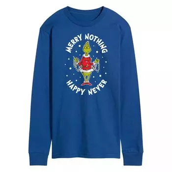 Мужская футболка Dr. Seuss Grinch Merry Nothing Happy Never с длинными рукавами Licensed Character