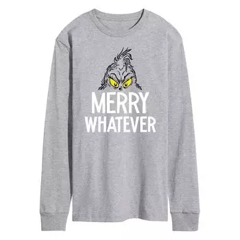 Мужская футболка Dr. Seuss Grinch Merry What с длинными рукавами Licensed Character