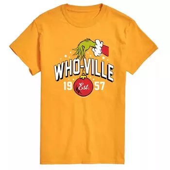 Мужская футболка Dr. Seuss Grinch Who-ville Est 1957 Licensed Character