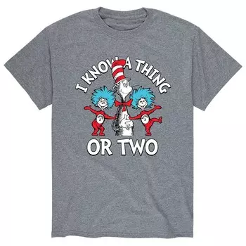 Мужская футболка Dr. Seuss Know A Thing Or Two Licensed Character, серый