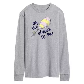 Мужская футболка Dr. Seuss Places You'll Go с длинными рукавами Licensed Character