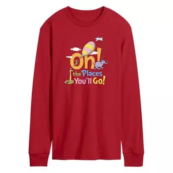 Мужская футболка Dr. Seuss Places You'll Go с длинными рукавами Licensed Character