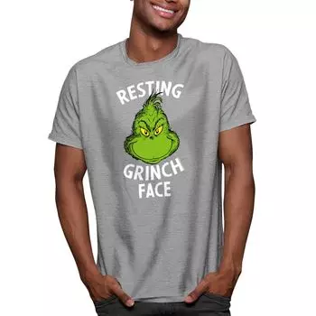 Мужская футболка Dr. Seuss The Grinch Face Licensed Character