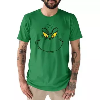 Мужская футболка Dr. Seuss The Grinch Face Licensed Character