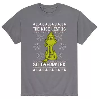 Мужская футболка Dr. Seuss The Grinch Overrated Licensed Character