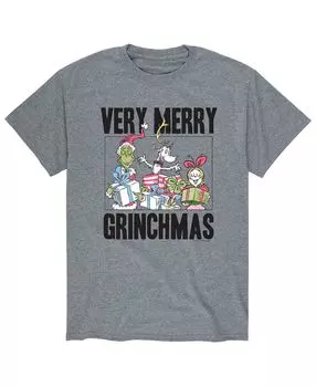 Мужская футболка dr. seuss the grinch very merry grinchmas AIRWAVES, серый