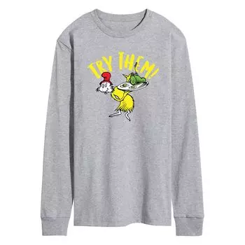 Мужская футболка Dr. Seuss Try Them с длинными рукавами Licensed Character