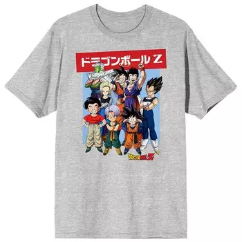 Мужская футболка Dragon Ball Z Group Pose Licensed Character, серый
