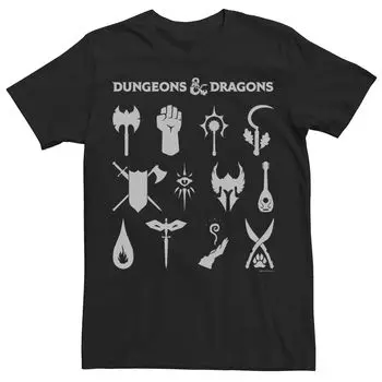 Мужская футболка Dungeons And Dragons Classes Icons Licensed Character